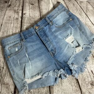 Celebrity Pink Jean Shorts The Brat Light Blue Distressed Stretch Summer Beach